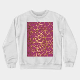 Gold Scribbles On Purple Crewneck Sweatshirt